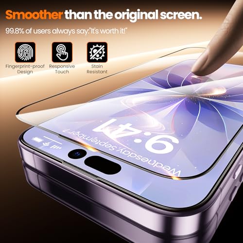 Yriklso 2-Pack for iPhone 17 Screen Protector,Military Grade Shatterproof,Bubble-Dust Free Box,9H+ HD Tempered Glass,Scratch & Smudge Resistant for iPhone 17 6.3 inch - size: iPhone 17（6.3"）