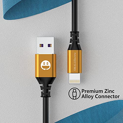SMALLElectric 3 Pack MFi iPhone Charger 10ft Extra Long Lightning Cable - color: Gold, size: 10 Foot