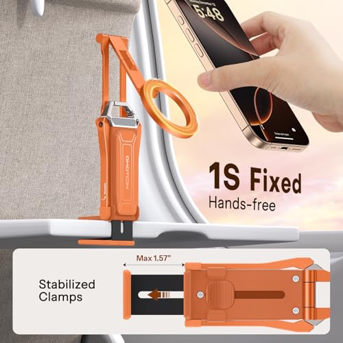 OMOTON TP02 360°Rotating Adjustable Aluminum for MagSafe Tripod, Orange - color: 4-Orange