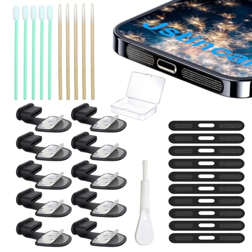 (10-Pack) USB C Dust Plug, Phone Accessories for iPhone 18 17 16 15/16 Plus /16 15 Pro / 16 15 Pro Max, Type C Dust Cover Charging Port Protector Cap, Speaker Cover for iPhone (Black)