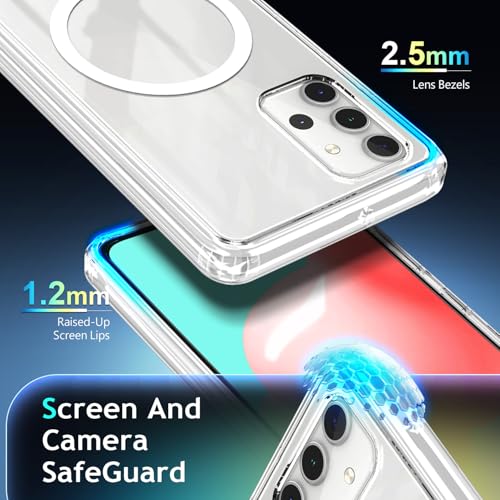 YZB for Galaxy A53 5G Phone Case, MagSafe Compatible, Crystal Clear | Compatible with Samsung Galaxy A53 5G, Magnetic Design, Yellowing Resistant, Scratch-Resistant Back - color: Crystal Clear, size: Galaxy A53 5G