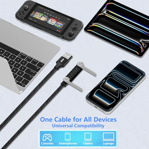 Invisible Holder Charger Cable, 65W USB C Fast Charging with Desktop Stand