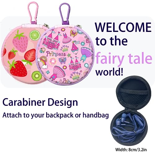 2-Pack Teens Wired Earbuds with Cases, 3.5mm School Headphones, Fairy tale - color: Fairy tale