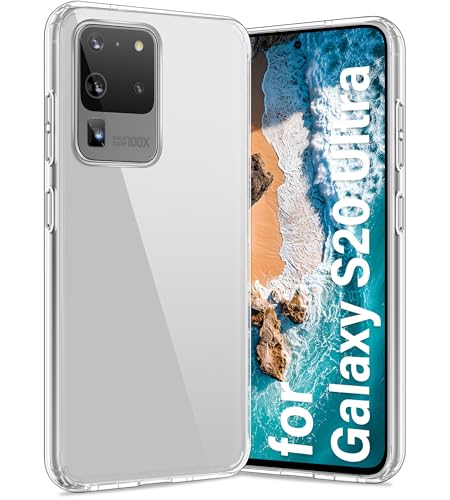 Vakoo Case for Samsung Galaxy S20 Ultra 5G | Clear Anti-Yellowing, Hard Back, Military-Grade Drop Protection, Supports Wireless Charging - Transparent - color: Transparent, size: S20 Ultra