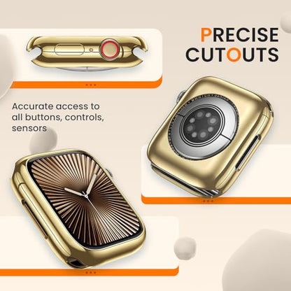 [2 Pack] Bumper Case for Apple Watch Series 11/10 42mm, Gold - color: Gold+Gold, size: 42 mm Series 11/10