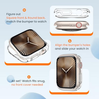 [2 Pack] Bumper Case for Apple Watch Series 11/10 42mm, Clear - color: Clear+Clear, size: 42 mm Series 11/10