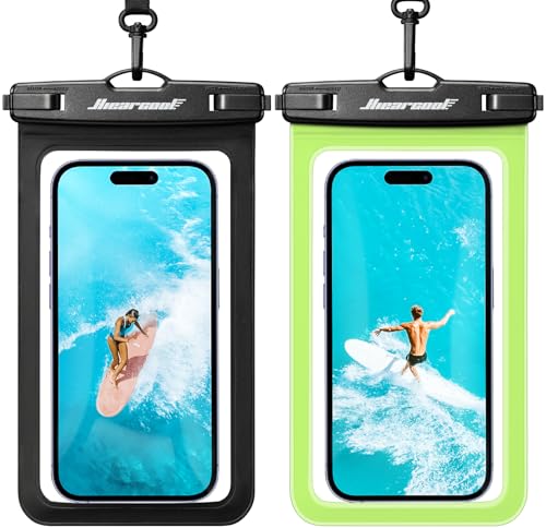 Hiearcool Waterproof Phone Pouch, Waterproof Phone Case, Black&Olive Green | Durable multilayer IPX8 protection; touchscreen access and fit up to 8.9 inches; cruise essentials 2026 for beach and pool - color: Black&Olive Green