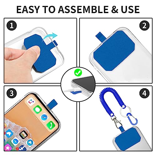 HOTEMIA Phone Lanyard - Anti Theft & Drop Protection for iPhone, Most Cell Phones - Black & Blue - color: Black+Blue
