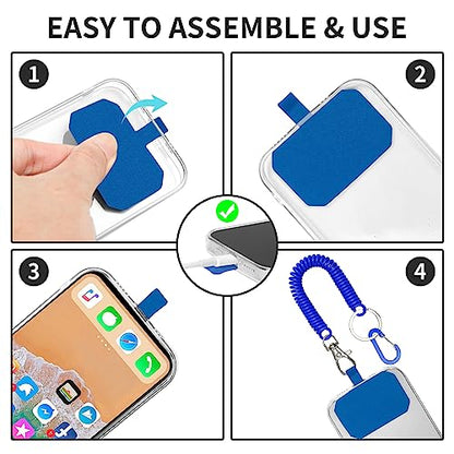 HOTEMIA Phone Lanyard - Anti Theft & Drop Protection for iPhone, Most Cell Phones - Black & Blue - color: Black+Blue