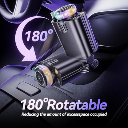 Smart Retractable Car Charger 69W USB C Fast Charge Air Freshener Starlight - color: Black