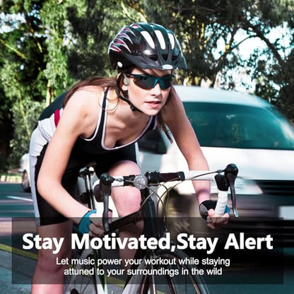 Bone Conduction Headphones IPX8 Waterproof Swimming Headphones Open Ear Headphones with MP3 Mode 32GB Memory 8H Playtime Bluetooth 5.4 Ear Buds Secure Fit (Apricot)
