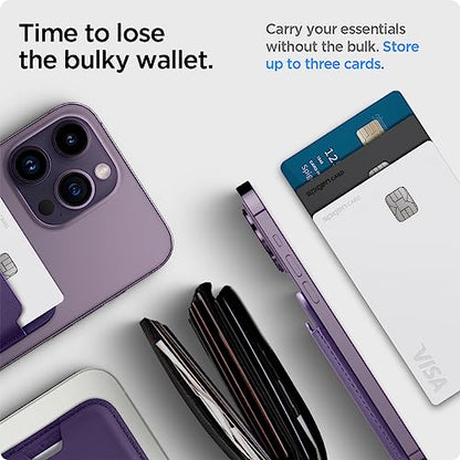 Spigen for MagSafe Wallet, Holds 3 Cards, Strong Magnet, Valentinus MagFit - color: PU Purple, size: 3-Cards