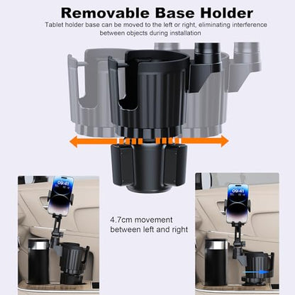 Cup Holder Tablet Mount, Ipad Cup Holder Car Mount with Adjustable Arm for Tablet iPhone 3-11in iPad Pro Air Mini, Fire, iPhone 15, Galaxy S24 Z Fold 5 - size: 3-13 inches