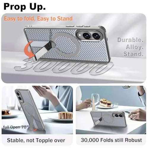 for Samsung Galaxy S25 Edge Case with Stand Compatible with MagSafe +1 Screen Protector, [Built in Kickstand &Magnet][Heat Dissipate] Protective Matte Case for Galaxy S25 Edge (Gray) - color: Gray
