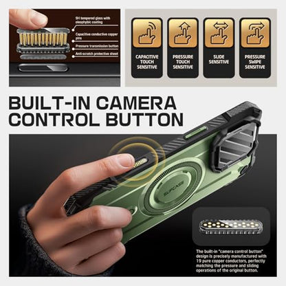 SUPCASE for iPhone 16 Pro Max Case (6.9 inch)with Camera Cover Stand Guldan | Compatible with MagSafe, Camera Control Button, Military-Grade Drop Protection, Heavy Duty Rugged Magnetic Case, UB Mag XT - color: Guldan