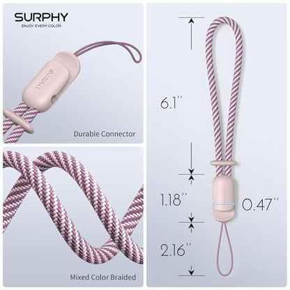 SURPHY 2 Pack Phone Lanyard, Phone Wrist Strap for Case, Camera Wrist Strap - color: Pink & Pink
