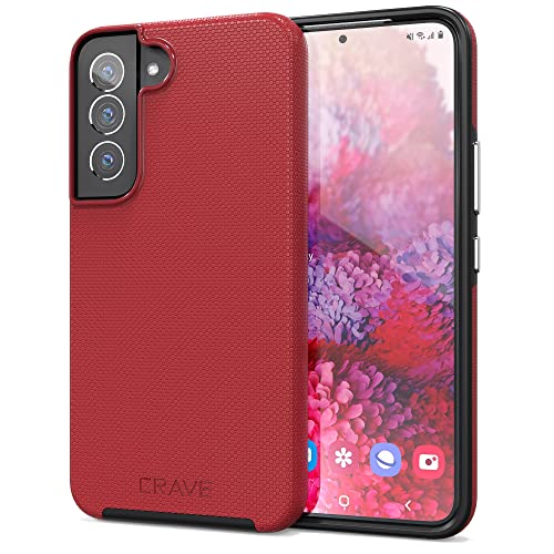 Crave for Samsung Galaxy S22 Case, Shockproof Protection Dual Layer Case for Samsung Galaxy S22 5G (6.1 inch) - Red - color: Red, size: Galaxy S22