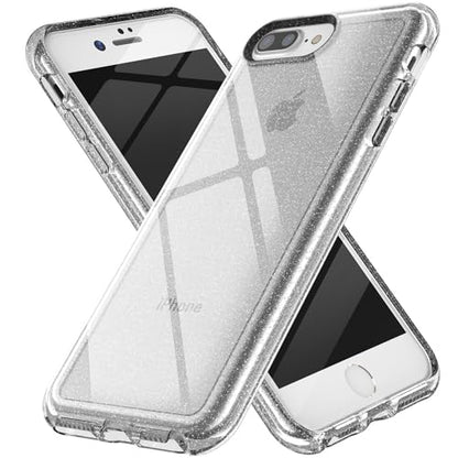 TENOC Phone Case Compatible with iPhone 7 Plus & iPhone 8 Plus, Glitter Case Clear Sparkling Protective Bumper Cute Cover for Girls Women - color: Clear Glitter, size: iPhone 7/8 Plus