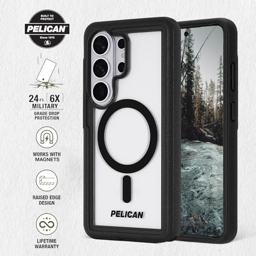 Pelican Voyager Samsung Galaxy S26 Ultra Case-Rugged Phone Case-Black/Clear | Magnetic & Wireless Charging Case with 24ft Military-Grade Drop Protection & Belt Clip Holster for Samsung Galaxy S26 Ultra - color: Voyager Black/Clear, size: Samsung Galaxy S2