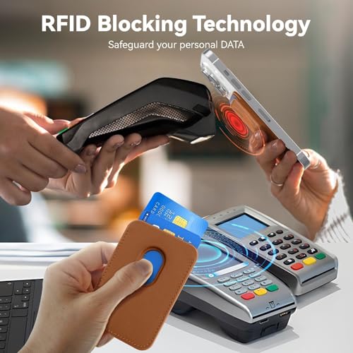 Magnetic Wallet Cell Phone Card Holder for Phone Case with Mag-Safe | Stronger Magnetic RFID Leather Phone Wallet Stick on Series of iPhone 17/16/15/14/13/12 and Pro/Promax, Brown - color: Brown, size: 1 Pack