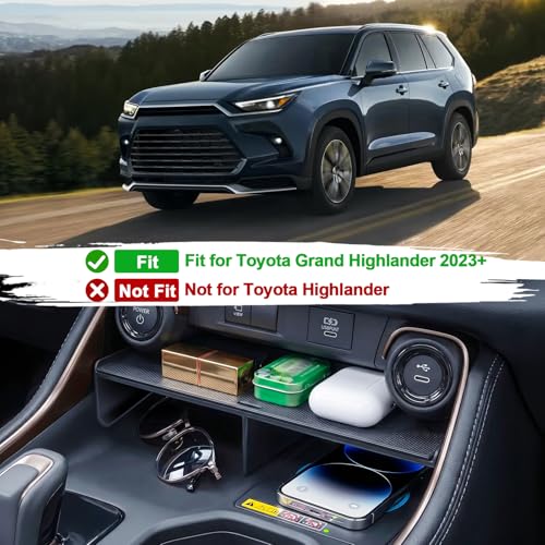 Center Console Organizer Tray for 2023-2026 Toyota Grand Highlander - color: Console Organizer Tray