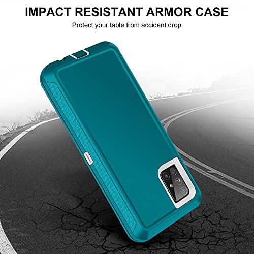 Jelanry for Samsung Galaxy A71 5G Case Heavy Duty Rugged Cover - Mint/White | Dual-Layer Protective Hard Back Cover with Anti-Dust Scratch Raised Screen/Camera Lips Drop Protection for Outdoor Daily Use - color: Turquoise