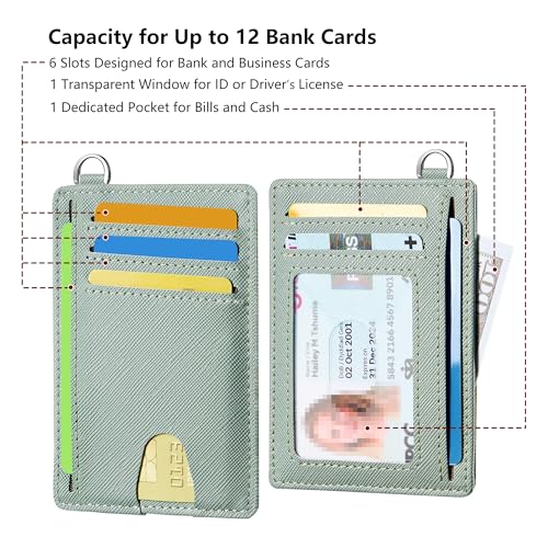 Mayski Slim Wallet, Credit Card Holder for Women, Minimalist Front Pocket RFID Blocking Card Cases, Small Wallet Women Men(Cross Green) - color: Cross Green