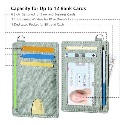 Mayski Slim Wallet, Credit Card Holder for Women, Minimalist Front Pocket RFID Blocking Card Cases, Small Wallet Women Men(Cross Green) - color: Cross Green