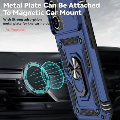 for iPhone 17 Case, with Slide Camera Cover HD Screen Protector [Military Grade 16ft. Drop Tested] Ring Holder Kickstand Protective Phone Case for Apple iPhone 17, Navy Blue - color: Navy Blue w/ Slide Camera 2nd gen. Military Grade