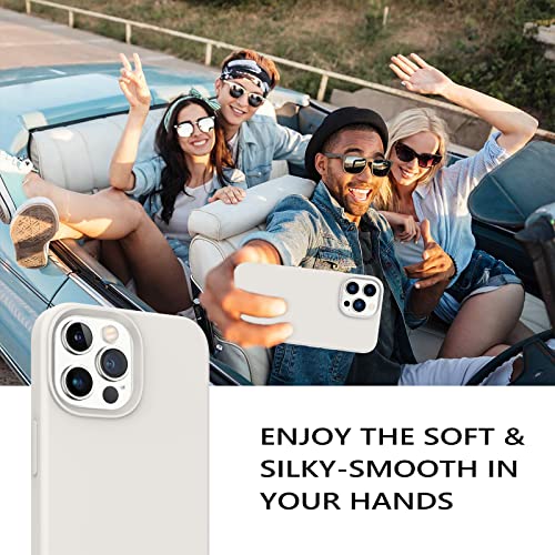 GUAGUA Compatible with iPhone 13 Pro Max Case 6.7 Inch Liquid Silicone Soft Gel Rubber Slim Microfiber Lining Cushion Texture Cover Shockproof Protective Phone Case for iPhone 13 Pro Max, Stone - color: Stone, size: iPhone 13 Pro Max