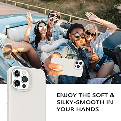 GUAGUA Compatible with iPhone 13 Pro Max Case 6.7 Inch Liquid Silicone Soft Gel Rubber Slim Microfiber Lining Cushion Texture Cover Shockproof Protective Phone Case for iPhone 13 Pro Max, Stone - color: Stone, size: iPhone 13 Pro Max