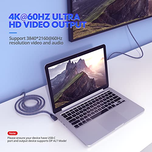 USB C Right Angle Cable 100W 15ft 2Pack, 4K Video USBC to USBC 3.2 Cable - color: Gray, size: 15FT+15FT