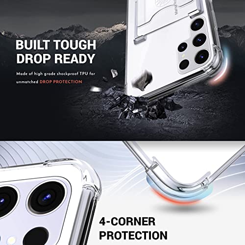 Shields Up for Samsung Galaxy S23 Ultra Case with Card Holder Stand, Clear - color: Clear, size: Galaxy S23 Ultra