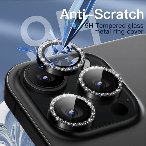 JETech Camera Lens Protector for iPhone 16 Pro/16 Pro Max, Black, 1 Set - color: Black