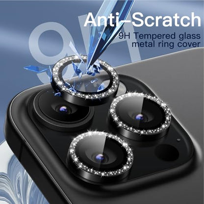 JETech Camera Lens Protector for iPhone 16 Pro/16 Pro Max, Black, 1 Set - color: Black