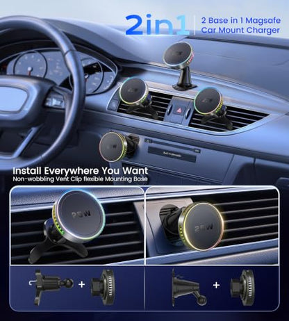 avedio links 25W Certified for Mag Safe Car Mount Charger,Car Vent Charger