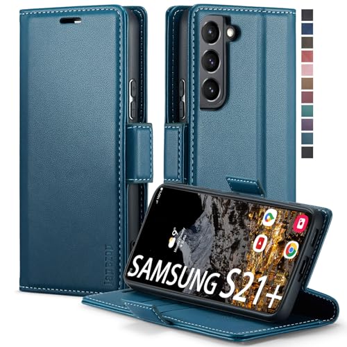 Samsung Galaxy S21+ Plus 5G Case,Samsung Galaxy S21 Plus 5G Wallet Case with Card Holder RFID Blocking Kickstand Magnetic,Leather Flip Case for Samsung Galaxy S21+ Plus 5G 6.7 Inch (Fashion Blue) - color: Fashion Blue, size: S21+ Plus 6.7"