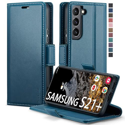 Samsung Galaxy S21+ Plus 5G Case,Samsung Galaxy S21 Plus 5G Wallet Case with Card Holder RFID Blocking Kickstand Magnetic,Leather Flip Case for Samsung Galaxy S21+ Plus 5G 6.7 Inch (Fashion Blue) - color: Fashion Blue, size: S21+ Plus 6.7"