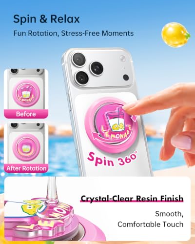 SYNCWIRE Magnetic Phone Ring Holder, for MagSafe Phone Grip Stand Kickstand - color: Mood-Blush Pink