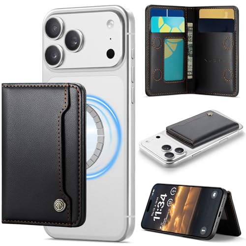 Vinich for MagSafe Wallet Magnetic RFID Blocking Card Holder, Black - color: Black