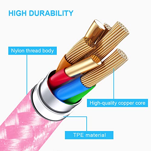 cugunu USB C to Lightning Cable, 5 Pack PD Fast iPhone Charger Cord (Pink) - color: Pink, style: USB-C to L