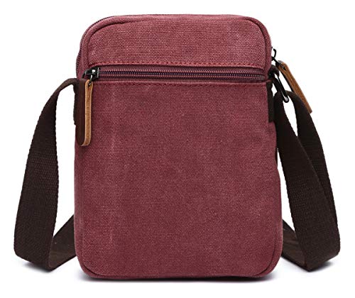 Mini Crossbody Bags for Women and Men - Small Purses and Handbags - Travel Bag - Canvas Shoulder Purse - color: Red