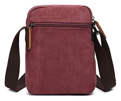 Mini Crossbody Bags for Women and Men - Small Purses and Handbags - Travel Bag - Canvas Shoulder Purse - color: Red