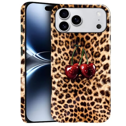 Compatible with iPhone 17 Pro Max,Anti-Scratch Glossy Case Cover,Cherry Leopard Animal Cheetah - color: Cherry Leopard Animal Cheetah, size: IPhone 17 Pro Max