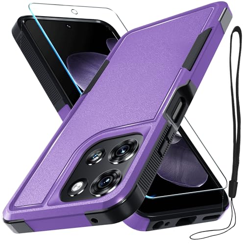 for Moto G 5G 2025 Case, Full Body Heavy Duty Rugged Shockproof Protective Phone Cover with Lanyard Strap, Tempered Glass Screen Protector, Lavender | with Tempered Glass Screen Protector+Lanyard Strap,Rugged Shockproof Protective Phone Case - color: Lave