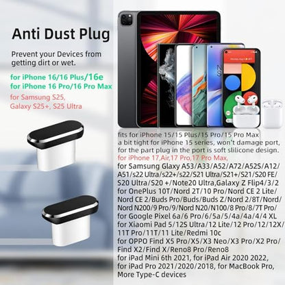 USB Type C Anti Dust Plug 2 Pack USBC Charging Port Cover Plugs Protector