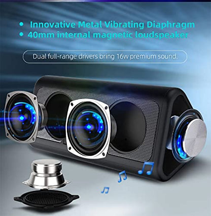 Bluetooth Wireless Charging Speaker Dock Station, NE100 Premium Stereo Sound Super-Bass Speaker, 3 in 1 Audio Player with Built-in Mic for Handsfree Calls Compatible with iPhone and Samsung Phones