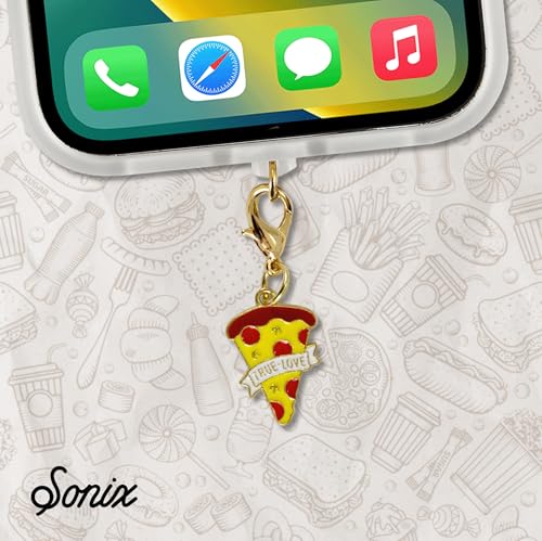 Sonix Dust Plugs - USB C + Lightning Compatible - Enamel Charging Port Charms (3 Pack) - Friday Essentials - Wine, Pizza, Coffee - color: Friday Essentials