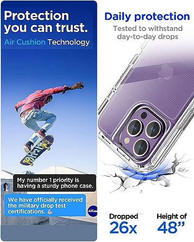 AICase Clear Case Compatible with iphone 15 Pro,Heavy Duty Durable 3-Layer [Not Yellowing][Military Grade Drop Protection]Shockproof/DropProof Protective Cover Compatible with iphone 15 Pro 6.1" 2023 - color: Clear, size: iphone 15 Pro