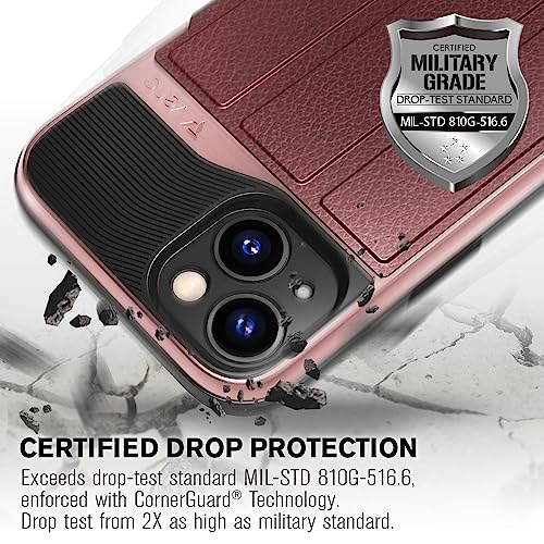 VENA vCommute for iPhone 13 Wallet Case, Rose Gold - color: Red, size: iPhone 13